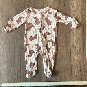 Caden Lane Chocolate Bunny Easter Sleeper Footie Pajamas Bamboo Newborn